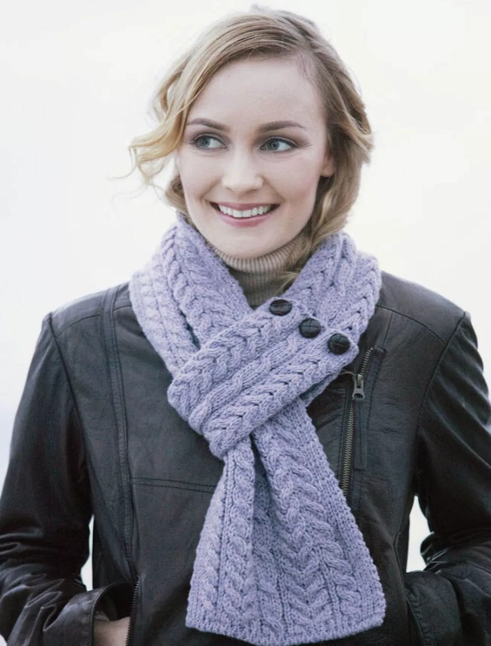 Best Aran Loop Scarf Women Knitted Wool Scarves
