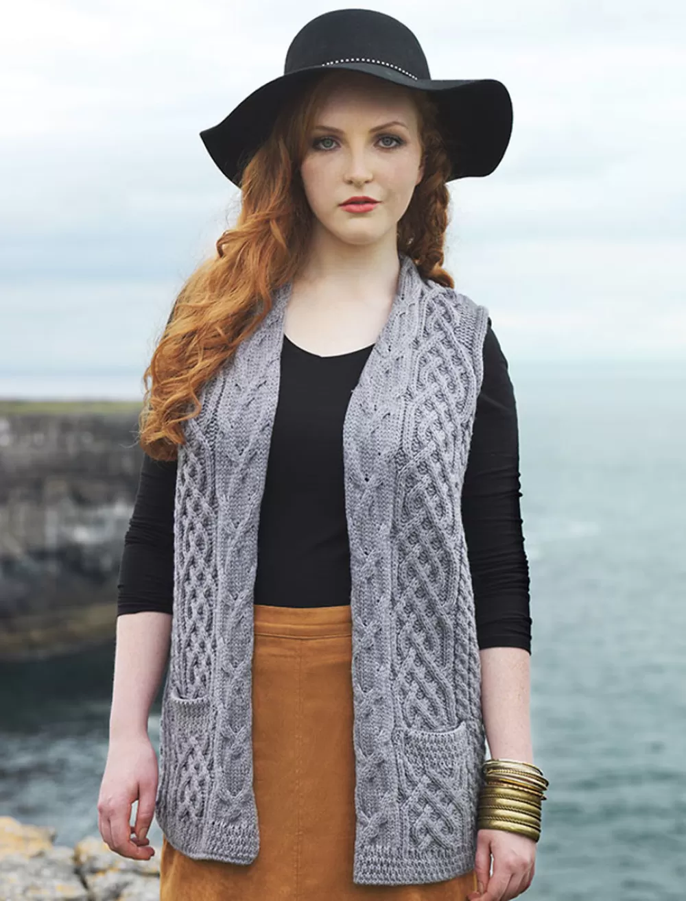 Fashion Cable Aran Waistcoat Women Cardigans, Jackets & Coatigans