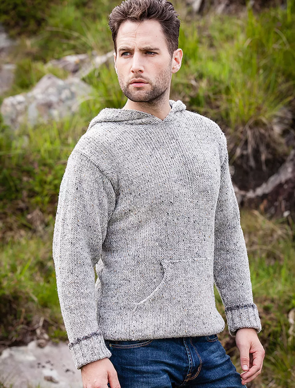 Sale Men's Wool Hoodie with Pouch Pocket Sweaters