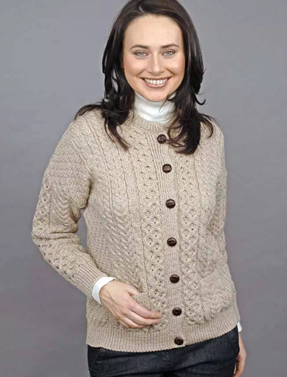 New Merino Wool Aran Lumber Jacket Women Cardigans, Jackets & Coatigans