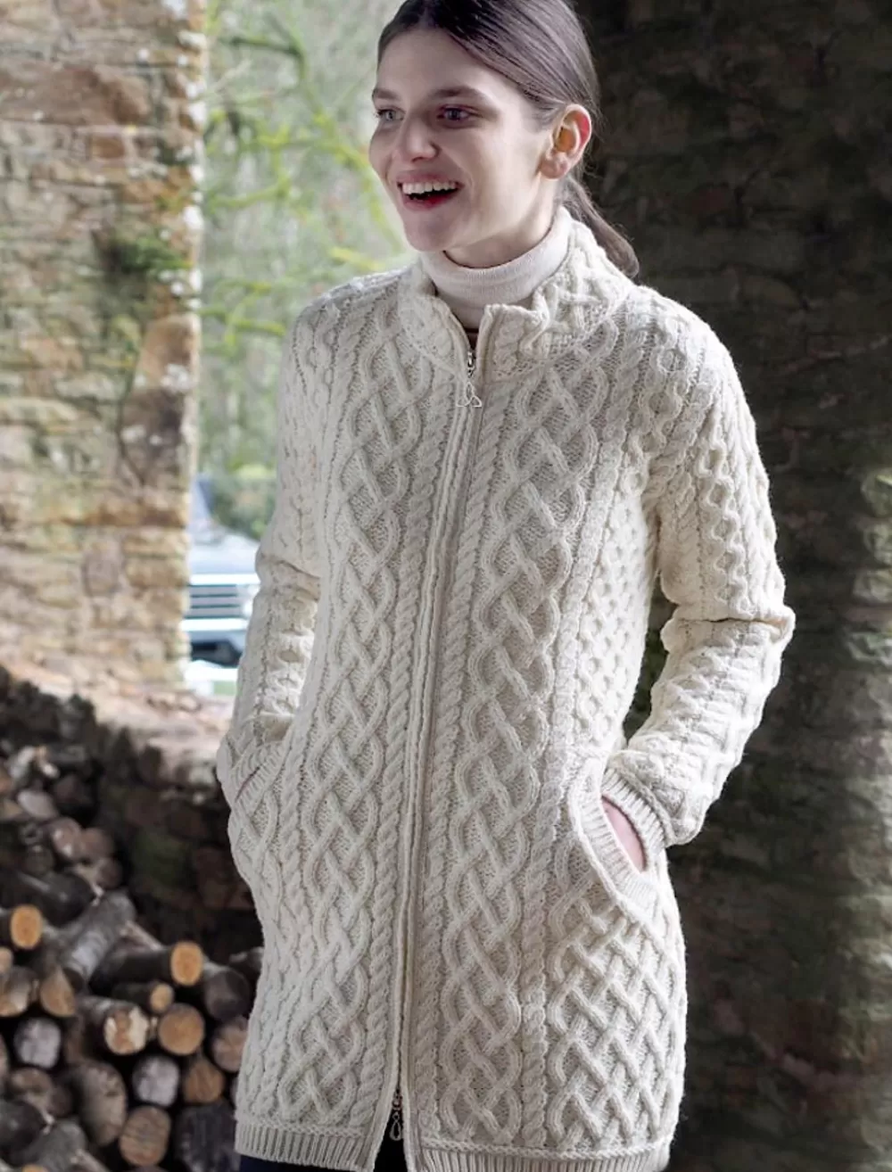 Fashion Plated Coat with Celtic Zip Women Cardigans, Jackets & Coatigans
