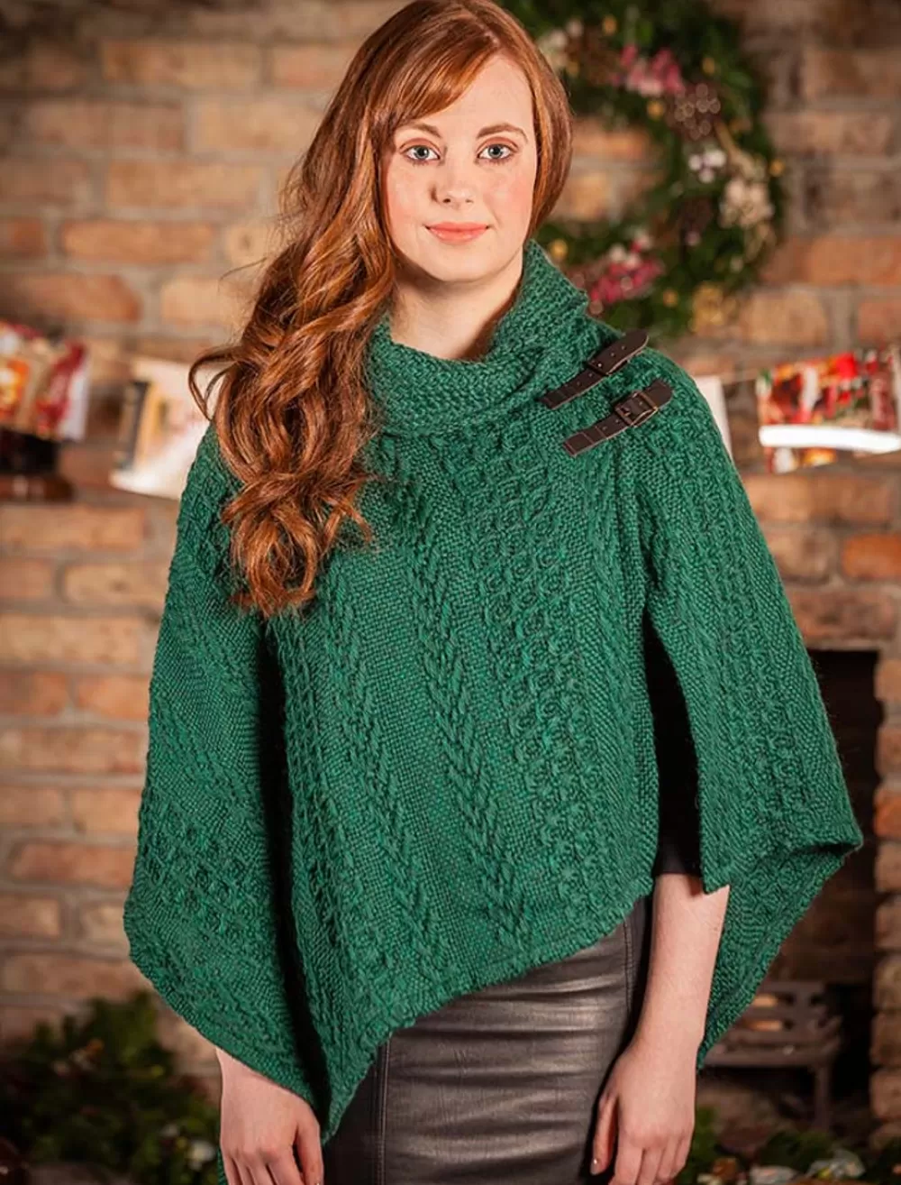 New Super Soft Cable Aran Shawl Women Ponchos, Capes & Shawls