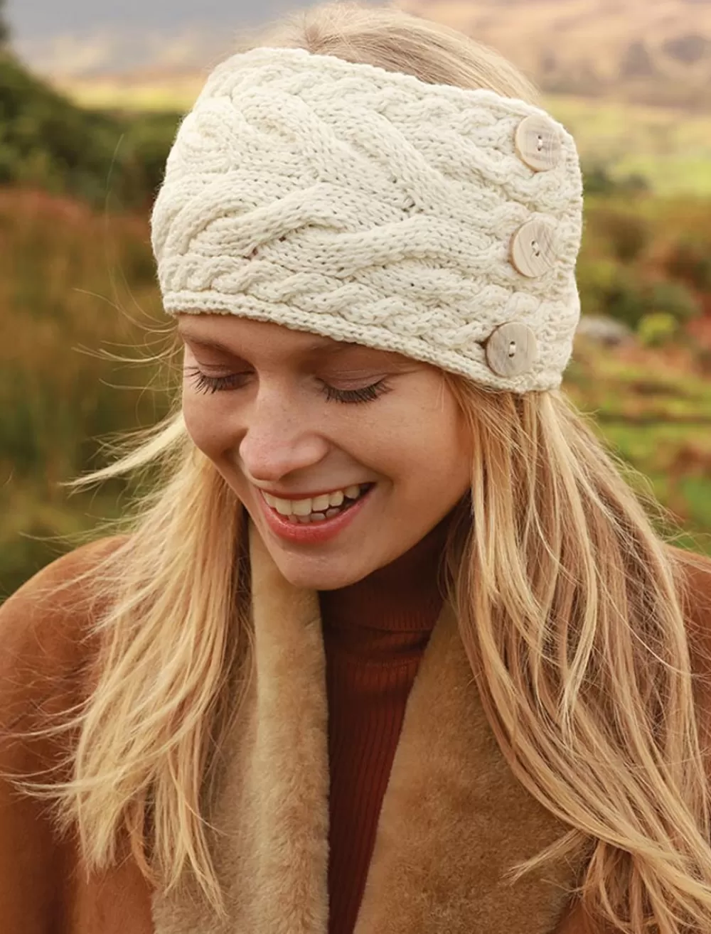 Shop Super Soft Cable Stitch Headband Women Caps & Hats