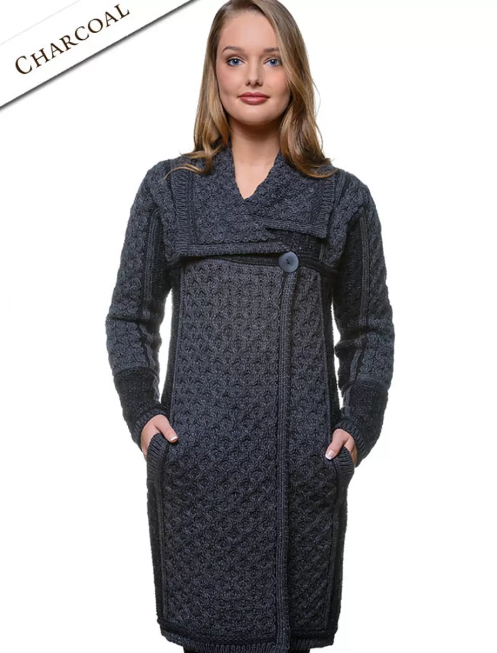 Hot Two Tone Merino Wool Coat Women Cardigans, Jackets & Coatigans