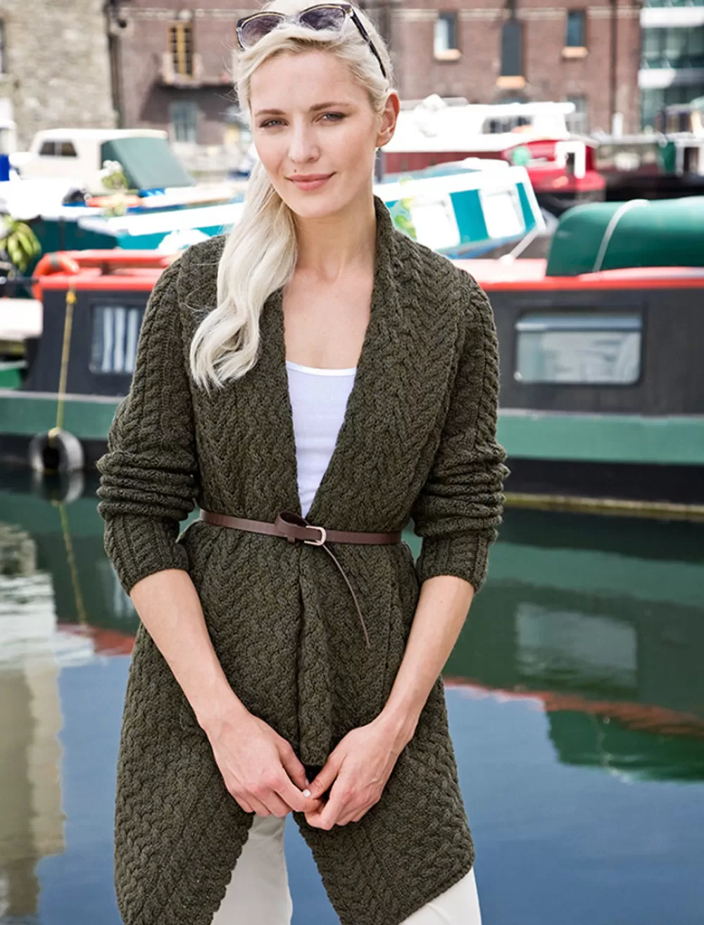 Best Sale Waterfall Cable Cardigan Women Cardigans, Jackets & Coatigans